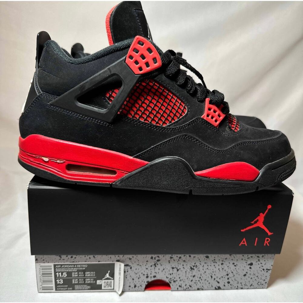 Size 11.5 - Nike Air Jordan 4 Retro Red Thunder Men's Shoes